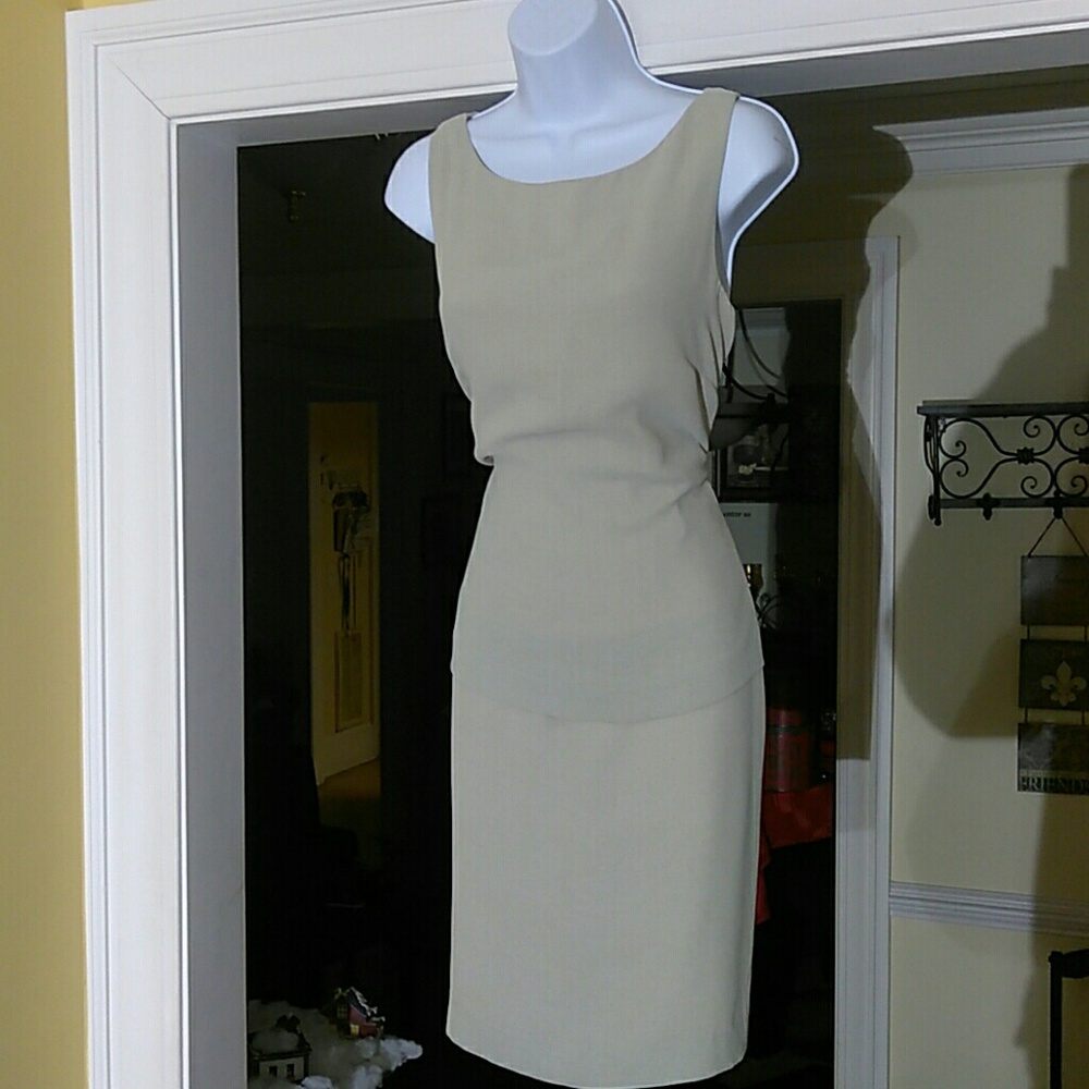 David Warren tan dress